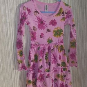 Mignone Pink floral dress with ruffle skirt